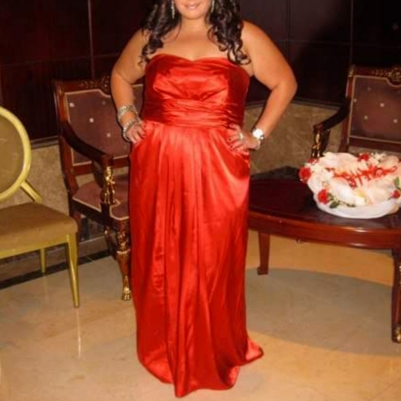 Alfred Angelo Red Satin Dress - Picture 1 of 15